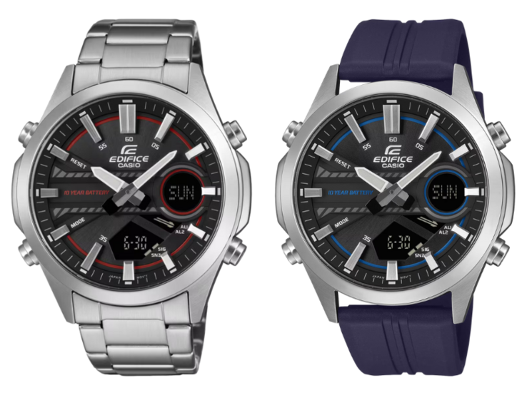 Klockorna Casio Edifice EFV-C120D-1A4 (vänster) och EFV-C120P-1A2 (höger). (Bildkälla: Casio)