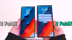 En hands-on video av en Samsung Galaxy Z Fold7 dummy, också jämfört direkt med föregångaren. (Bildkälla: TheSinza, Youtube)