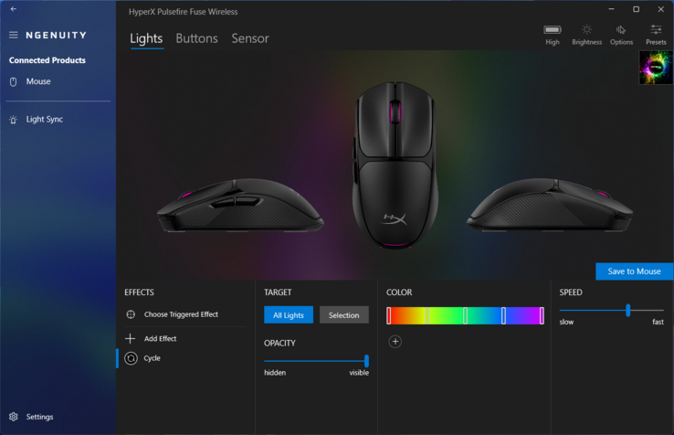 HyperX Ngenuity-app: RGB-effekter