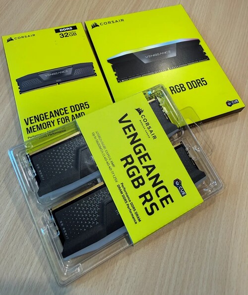 Corsair Vengeance DDR5 RAM ny förpackning visas