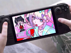 Vibrant Visual Novels-paketet upphör att gälla den 05 februari. På bilden: Steam Deck med en skärmdump från Needy Streamer Overload på sin skärm. (Bildkälla: Valve)