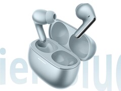 Redmi Buds 8 Pro i glaciärblått.