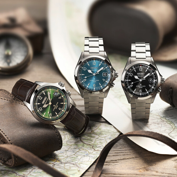 Från vänster till höger, Seiko Prospex Alpinist SPB507, SPB503 och SPB505. (Bildkälla: Seiko)
