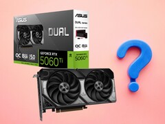 Bortsett från VRAM-storleken har RTX 5060 Ti 8 GB samma specifikationer som RTX 5060 Ti 16 GB. (Bildkälla: Asus, Unsplash redigerad)