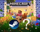 Minecraft-bannern visas med Steam-logotypen