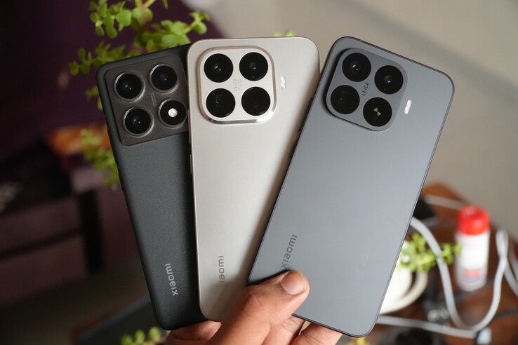 Xiaomi 14T Pro, Xiaomi 15T Pro och Xiaomi 17T Pro (från vänster till höger)