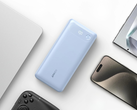 Ankers Power Bank (20K, 87W, inbyggd USB-C-kabel) i Misty Blue