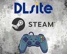 DLsite- och Steam-logotyper ovanför styrenheten (Bildkälla: DLsite, Steam med ändringar)