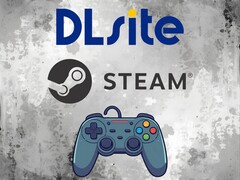 DLsite- och Steam-logotyper ovanför styrenheten (Bildkälla: DLsite, Steam med ändringar)