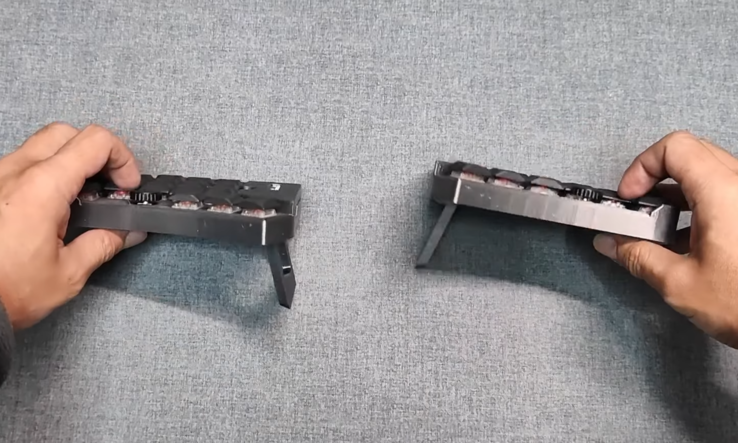 PSKeeb 5 ergonomiskt trådlöst mekaniskt tangentbord tältning. (Bildkälla: Tinker & Hack)