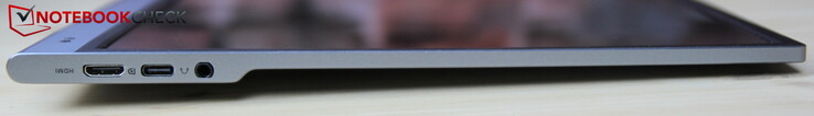 MiniHDMI, USB-C med DisplayPort, 3,5 mm hörlursuttag