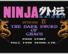 Ninja Gaiden II: The Dark Sword of Chaos titelskärm avbildad