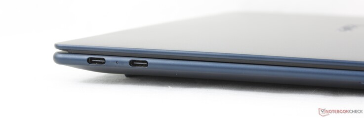 Vänster: 2 st USB-C 4.0 med DisplayPort 1.4 + Power Delivery