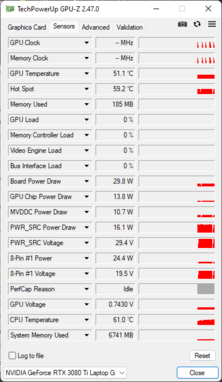 GPU-Z - Nvidia GeForce RTX 3080 Ti GPU för bärbar dator