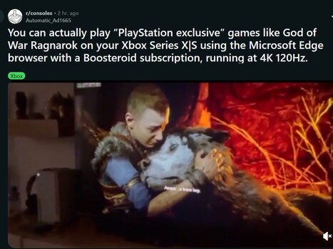God of War Ragnarok spelas på Xbox-konsol (Bildkälla: skärmdump, Console Gaming subreddit)