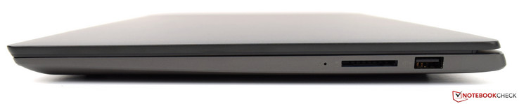 Höger: SD-kortläsare, USB Typ A 3.0