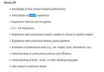 Sledgehammer Games Call of Duty jobbannons med Switch-referens (Bildkälla: skärmdump, Activision Careers)