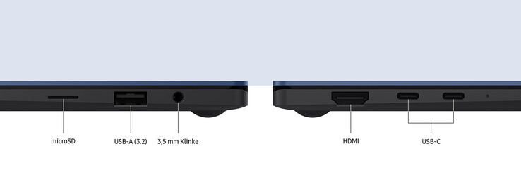 Anslutningsmöjligheter: microSD, USB-A 3.2, 3,5 mm headset, HDMI, 2 x USB-C