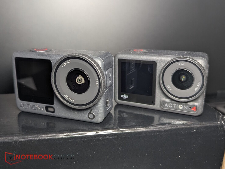 DJI Osmo Action 6 vänster vs Action 4 höger