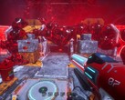 Astrometica Steam-skärmdump som visar en byggnad täckt av röd gegga