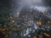 En bild som visar en stad i Frostpunk 2, nu med 50 % rabatt på Steam.