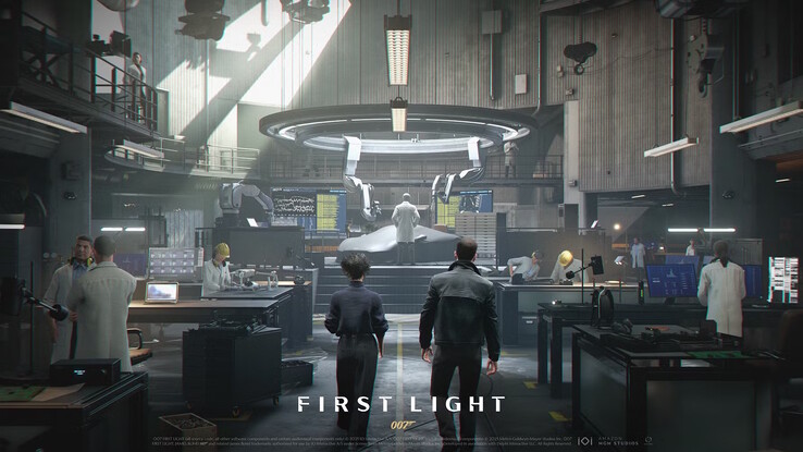 Spelare av 007 First Light kan besöka Q:s laboratorium där användbara spionverktyg och fordon prototypas. (Bildkälla: IO Interactive)