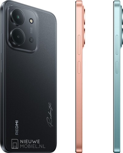 Redmi 15C i färgerna Midnight Black, Twilight Orange och Mint Green. (Bildkälla: NieuweMobiel)