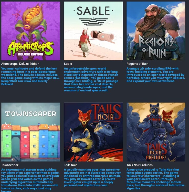 De sex ytterligare spelen i $ 7-nivån (Bildkälla: Humble Bundle)