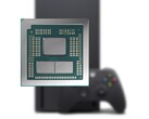 Xbox Series X har en AMD APU med en 8-kärnig Zen 2 CPU och en RDNA 2 iGPU med 52 CU/(AMD Dragon Range APU på bilden). (Bildkälla: AMD, Xbox, redigerad)