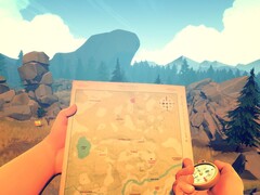En bild som visar en karta i Firewatch, nu med 80 % rabatt på Steam.