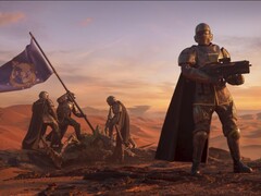 En soldat står med ett vapen i Helldivers 2. (Bildkälla: Arrowhead)