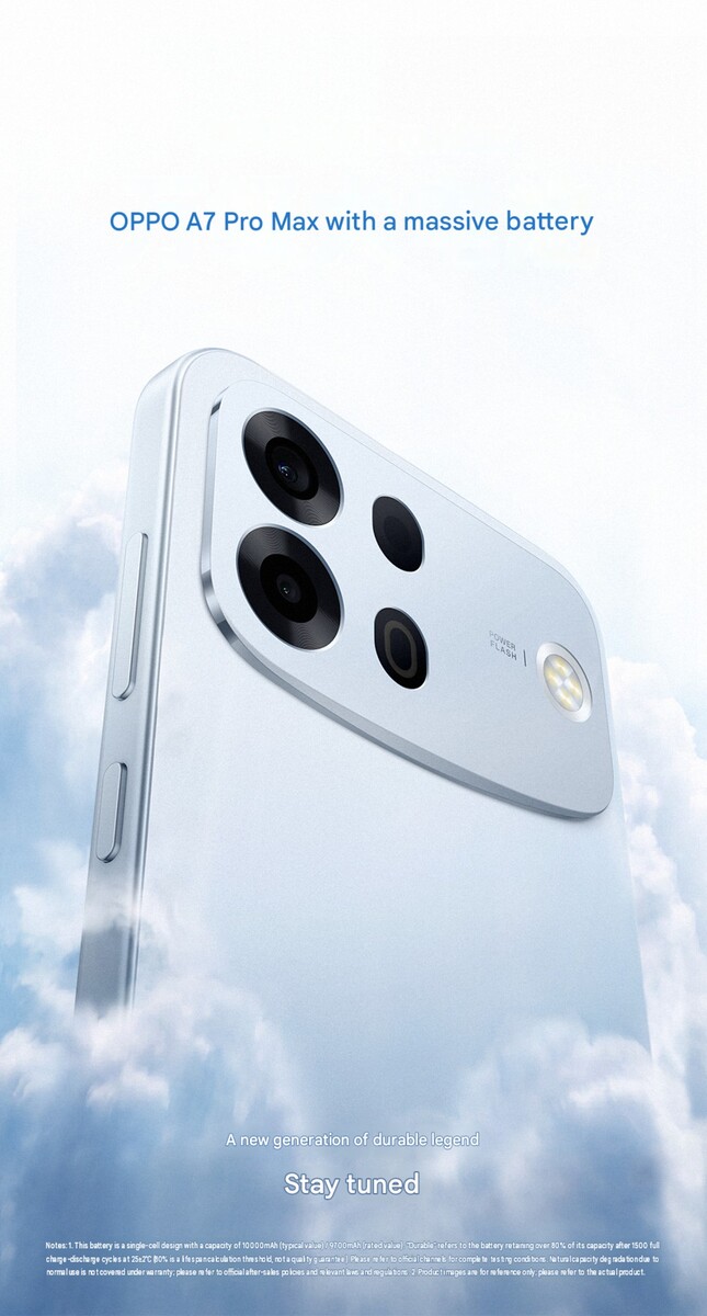 Oppo A7 Pro Max lanseras snart med ett batteri på 10 000 mAh