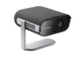 Den bärbara projektorn Viewsonic M1 Max kan ladda telefoner och strömma videor från Google TV. (Bildkälla: Viewsonic)