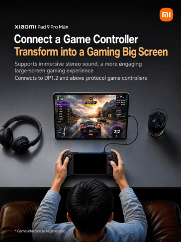 Spela på Xiaomi Pad 9 Pro Max med en handkontroll