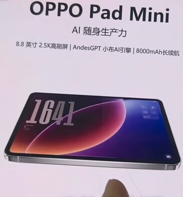Oppo Pad Mini batteristorlek.