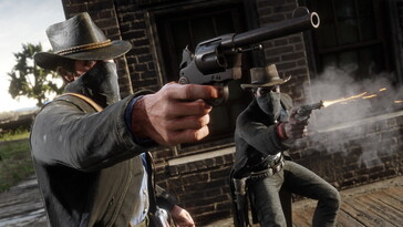 En bild som visar Arthur Morgan och Lenny Summers i Red Dead Redemption 2.