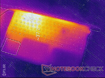 Ingen ventilation längs sidorna eller baksidan av chassit. Istället ventileras varm luft uppåt mot skärmens framsida