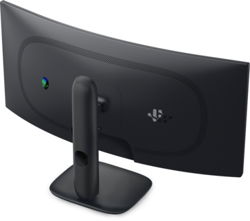 Alienware 34 240 Hz-spelskärm sedd bakifrån.