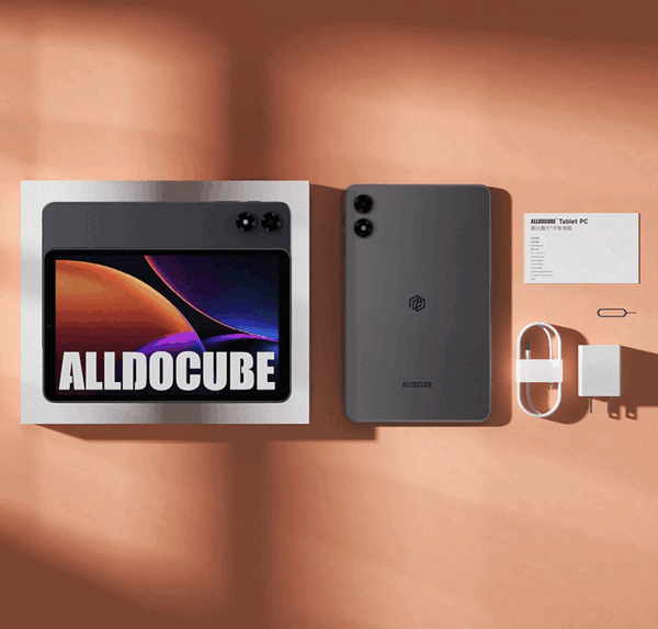 Alldocube iPlay Mini 4-surfplatta med förpackning och tillbehör