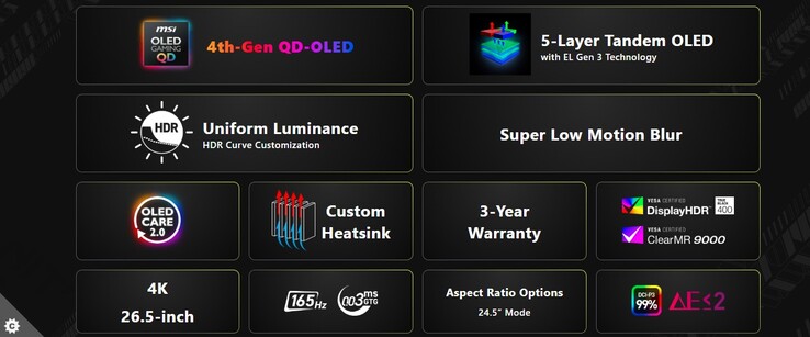 MSI MAG 272UP QD OLED E16 höjdpunkter