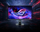 ROG Strix Pulsar XG27AQNGV har tunna ramar och ett mindre stativ än tidigare likvärdiga gamingskärmar från Asus. (Bildkälla: Asus)