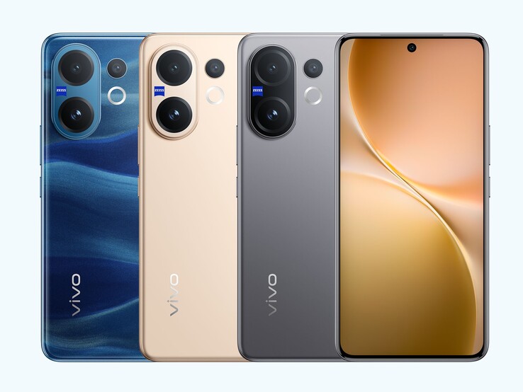 Vivo V60-smarttelefonen finns i dimgrå, månskensblå och lovande guldfärger (Bildkälla: Vivo)