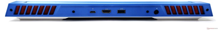 Baksida: USB 3.2 Gen2 Typ-C med DisplayPort-utgång, HDMI 2.1-utgång, USB 3.2 Gen1 Typ-A, DC-in