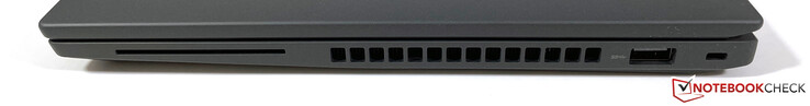 Till höger: SmartCard-läsare (tillval), USB-A 3.2 Gen.1 (5 GBit/s), Kensington Nano-plats