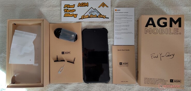 AGM H5 Pro stryktålig smartphone standardförsäljningspaket utan dockningsstation (Källa: Egen)