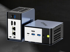NucBox K16 börjar på 679,99 USD. På bilden: en kampanjbild som visar portarna på mini-datorn. (Bildkälla: GMK)
