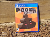 En bild på en av världens mest sällsynta PS4-spelskivor, Poop Slinger