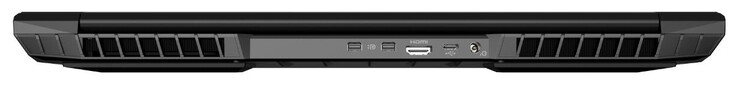 Baksidan: 2x Mini DisplayPort, HDMI, USB 3.1 Gen 1 (Typ C), ström