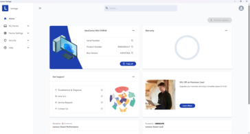Lenovo Vantage startskärm