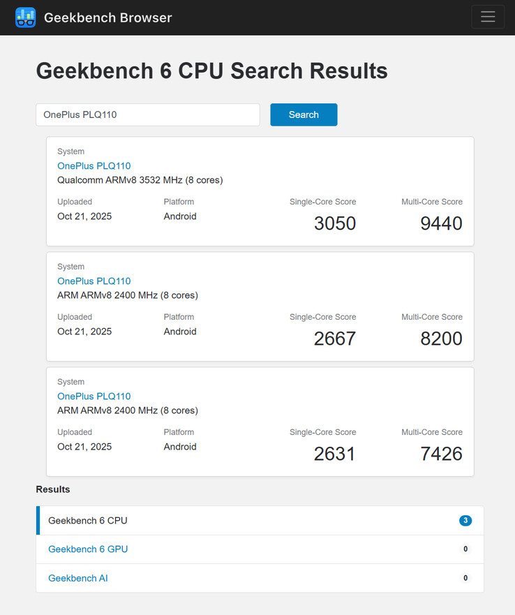 (Bildkälla: Geekbench)